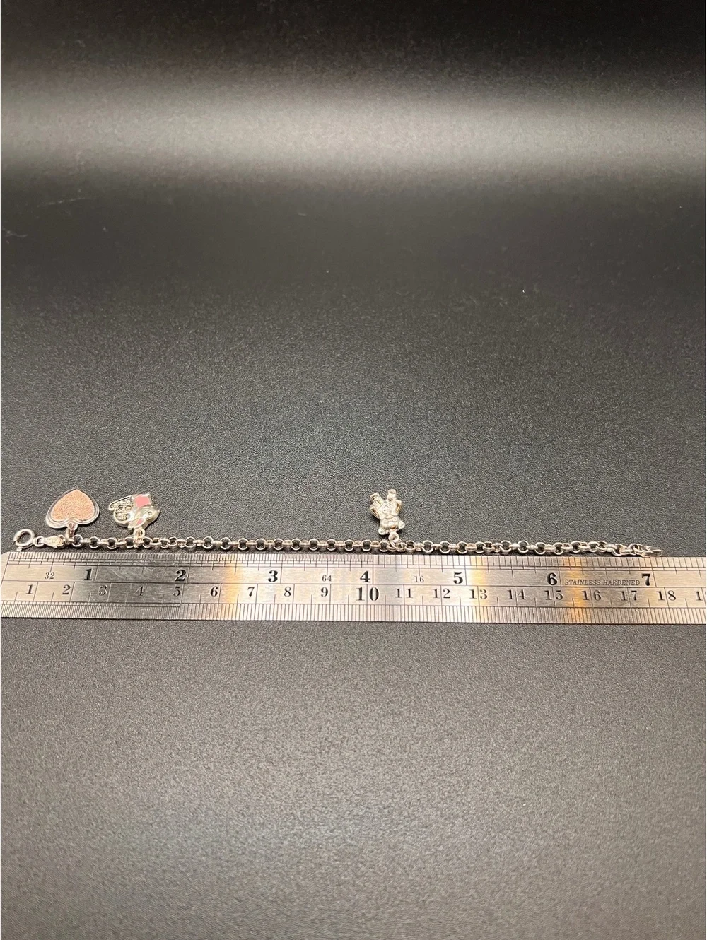 Charm Bracelet Teddy Bunny Heart Stefani Argento 925 Italy Sterling Silver